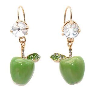 Miu Miu Crystal Embellished Apple Drop Earrings